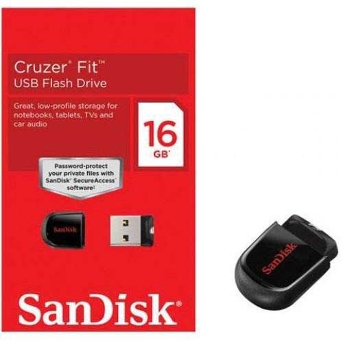 Pen Drive Sandisk Cruzer Fit 16GB - Preto - SDCZ33-016G-B35